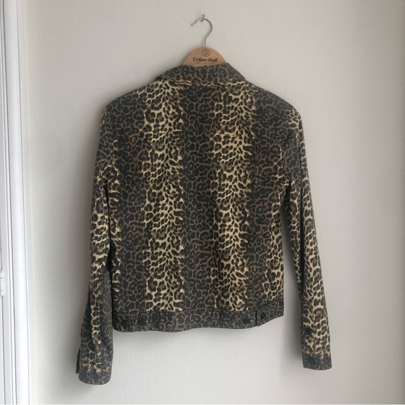 ATM Anthony Thomas Melillo Size Small Leopard-Print Button-Front Denim Jacket - Picture 9 of 11